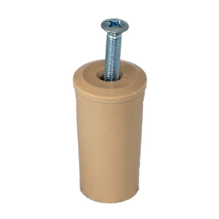 Ein Rollladen Anschlagstopper in der Länge vierzig mm und der Farbe beige