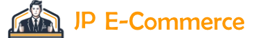 Logo von JP E-Commerce, eine Person die beide Daumen nach oben zeigt und daneben der Schriftzug JP E-Commerce